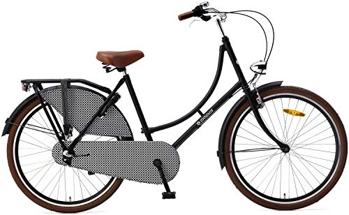 Vélos de villes : POPAL Omafiets OM26N3 Vélo hollandais 26" pour femme 3 vitesses Noir mat