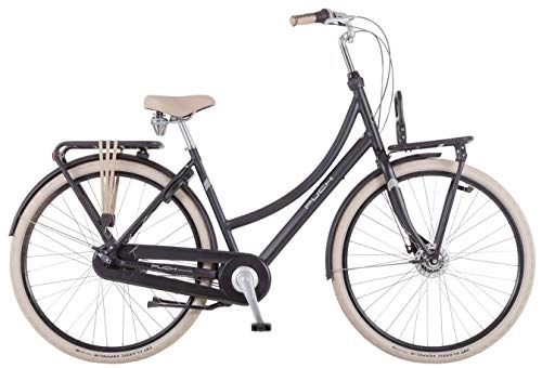 Vélos de villes : Puch Rock-S 28 Pouces 45 cm Femme 7SP Rollerbrakes Noir Mat