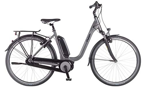 Vélos de villes : Puch Stadrad E-SL 28 Pouces 53 cm Femme 8SP Hydraulique V-Brake Gris Mat