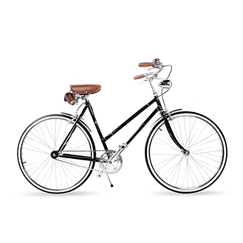 Vélos de villes : QILIYING Cruiser vélo Red Retro Bicycle Femme Urbain Art et Loisirs Cadeau de la Saint-Valentin by (Color : Black, Size : 1)
