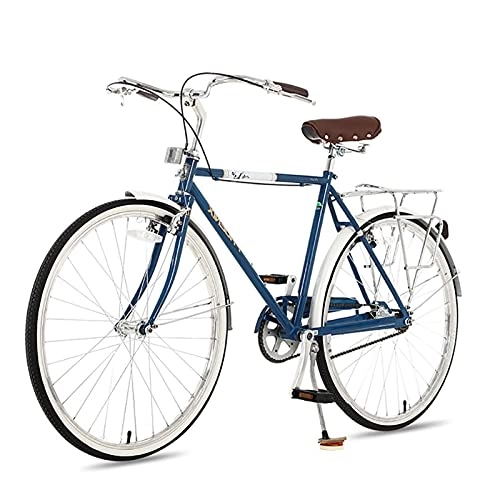 Vélos de villes : QIU Printemps des Femmes 7 Vitesses Dames et Filles de Style néerlandais City vélo léger 700c avec pièces (24 / 26 Pouces) (Color : Blue, Size : 24")