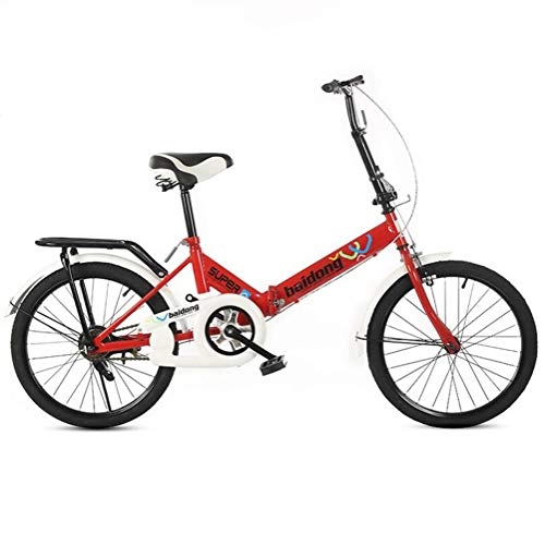 Vélos de villes : Tbagem-Yjr Vélo De Montagne Pliant De Voiture, Étudiants De Bicyclette De Route De 20 Pouces (Color : Red)