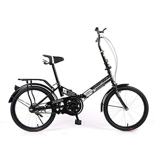 Vélos de villes : Tbagem-Yjr Vélo Pliant, 20 Pouces Roues Vélo Sports Loisirs Unisexe Adulte Ville Vélo Vélo (Color : Black)