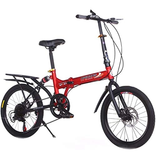 Vélos de villes : Tbagem-Yjr Vélo Se Pliant De Vélo De Montagne des Enfants, Vélo De Vitesse Variable De Roue De 20 Pouces (Color : Red)