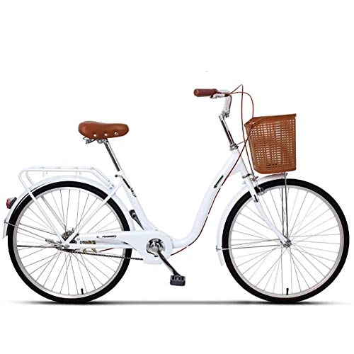 Vélos de villes : Ti-Fa Vélo de Confort avec Panier Bicyclette Femme City Bike Vélo de Ville, 1 Vitesses, 26 Pouces, 20 inch