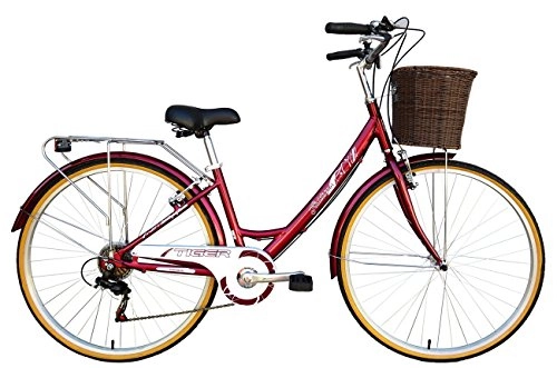 Vélos de villes : Tiger traditionnel en alliage 700 C Vélo de ville pour femme, vert / blanc, 17" Frame