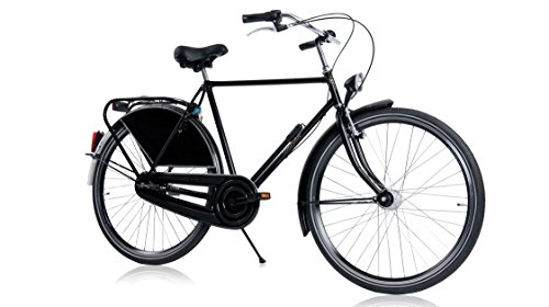 Vélos de villes : Tulipbikes Hollander, Le vélo Hollandais Original et Unique, Noir Brillant, 3 Vitesses Shimano, Hauteur de Cadre 57cm
