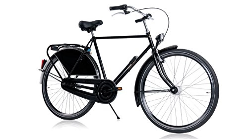 Vélos de villes : Tulipbikes Hollander, Le vélo Hollandais Original et Unique, Noir Brillant, monovitesse, Hauteur de Cadre 57cm