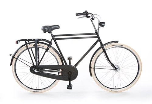 Vélos de villes : Tulipbikes, Le vélo Hollandais Original et Unique Tulip 4", Noir Mat, 3 Vitesses Shimano, Hauteur de Cadre 57cm