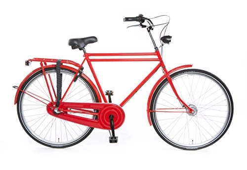 Vélos de villes : Tulipbikes, Le vélo Hollandais Original et Unique Tulip 4", Rouge, 3 Vitesses Shimano, Hauteur de Cadre 57cm