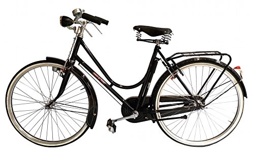 Vélos de villes : Umberto Dei Vélo de ville modèle impérial, cadre 26", finitions en cuir véritable, freins à baguette