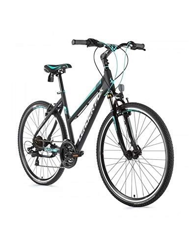 Vélos de villes : Velo City Bike 28 Leader Fox Away Lady alu Femme 7 Vitesses Gris Mat-Vert Taille 168-178cm (Shimano revosdhift+ty300)