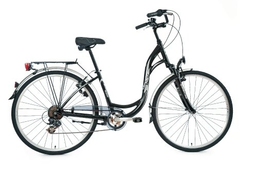 Vélos de villes : VELO de Ville pour femme - Cadre aluminium Noir - poids 15, 8 kg - 7 vitesses - Fourche avant RST - Ref "REGION" 2011
