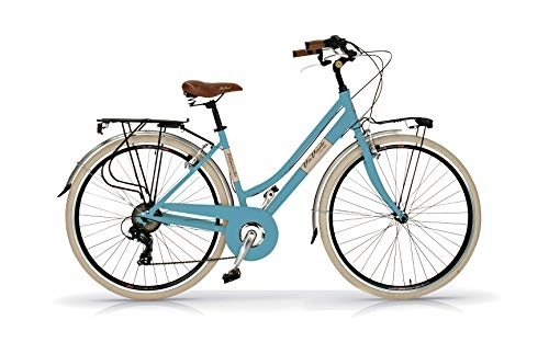 Vélos de villes : Via Veneto AIRBICI Bicyclette rétro pour Femme Cadre en Aluminium - Bleu