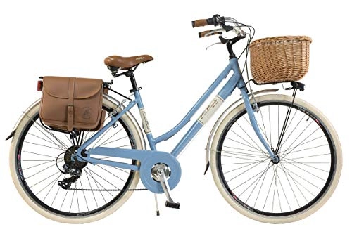 Vélos de villes : Via Veneto by Canellini Bici Vélo Citybike Byciclette CTB Femme Dame Vintage Retro Via Veneto Aluminium (Azul, 46)
