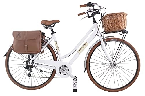 Vélos de villes : Via Veneto by Canellini CTB Vélo de ville pour femme, vintage, rétro, taille douce, aluminium, blanc, taille 46