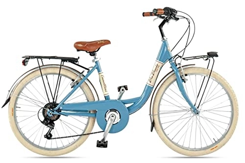 Vélos de villes : Via Veneto By Canellini Retrò vintage vélo et bicyclette bike Fille Junior 24, bleu ciel