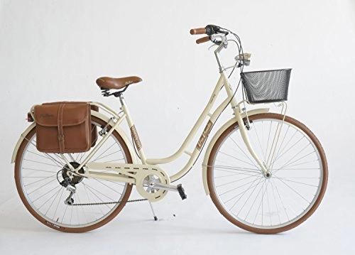 Vélos de villes : Via Veneto Nostalgia Vélo pour femme, fabriqué en Italie, femme, beige cappuccino