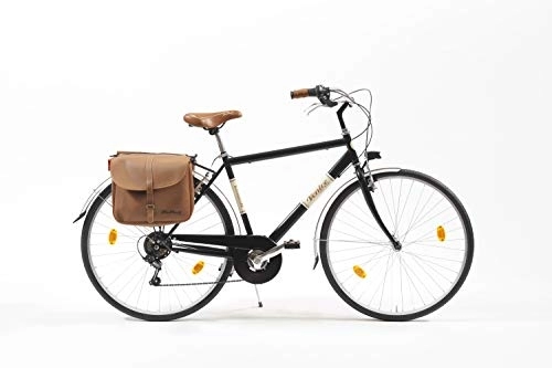 Vélos de villes : Via Veneto Vélo 605 pour homme, fabriqué en Italie, taille du cadre 50, noir poudre de café.