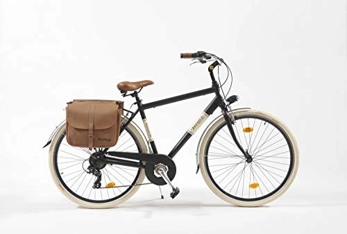 Vélos de villes : Via Veneto Vélo 605A pour homme, fabriqué en Italie, taille du cadre 50, noir poudre de café.