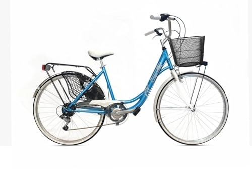 Vélos de villes : Vélo 26 CASCELLA MARILUF Femme SHIMANO 6 V Bleu Fabriqué en Italie