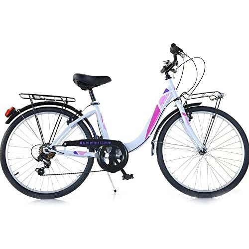 Vélos de villes : Vélo 26 Vénus 6 V Femme Blanc dino bike fille femme