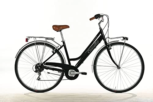 Vélos de villes : Vélo 28 casquette Polygnano femme 6 V aluminium noir