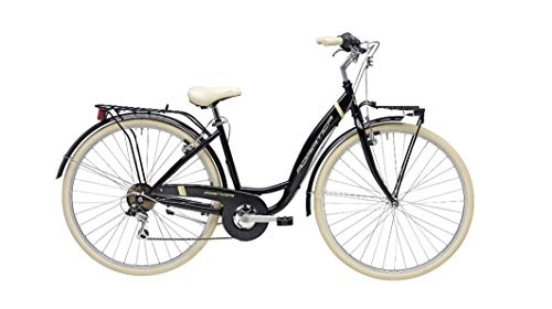 Vélos de villes : Vélo 28" femme adulte Panda Shimano 6 V couleur noir