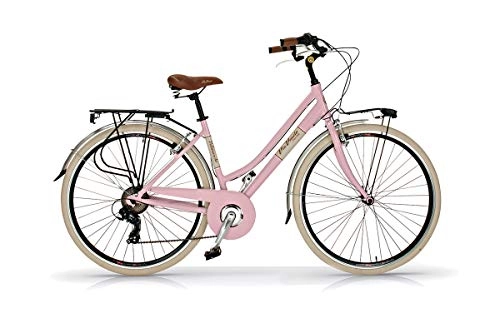 Vélos de villes : Vélo 28" pour femme Elegance Via Veneto 6 V en aluminium rose Diva