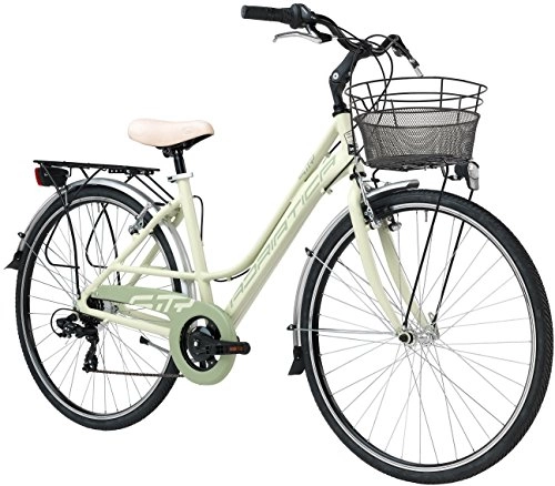 Vélos de villes : Vélo Cycles Adriatique sity 3 pour femme, châssis en aluminium, roue de 28 dérailleur shimano, Taille 45, trois couleurs disponibles, femme, Verde Opaco
