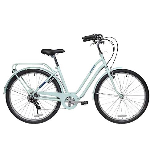 Vélos de villes : Vélo de sport de loisir rétro, vélo de route extérieur en acier à haute teneur en carbone, vélo de ville monovitesse 26 '', vélo adulte / étudiant - noir / bleu (Color : Blue)