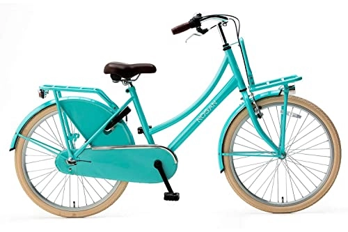 Vélos de villes : Vélo de transport Nogan Vintage N3 | Vélo fille | 3 cours | 26 pouces | Pour les filles de 10 à 14 ans | Turquoise | Avec porte-bagages avant