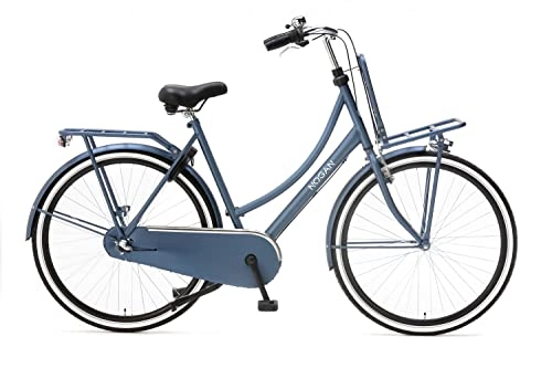 Vélos de villes : Vélo de transport Nogan Vintage | Vélo femme | 3 vitesses | 28 pouces - 50 cm | Pour longueur 1, 59 m - 1, 78 m | Bleu mat | Avec porte-bagages avant
