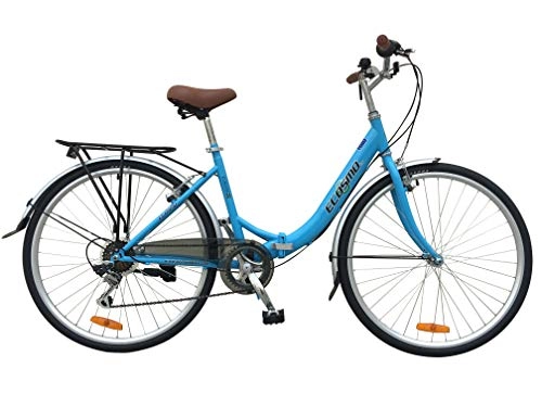 Vélos de villes : Vélo de ville pour femme en alliage 700 C Ecosmo Shop City Road Vélo 7 V -28AC02B + Panier
