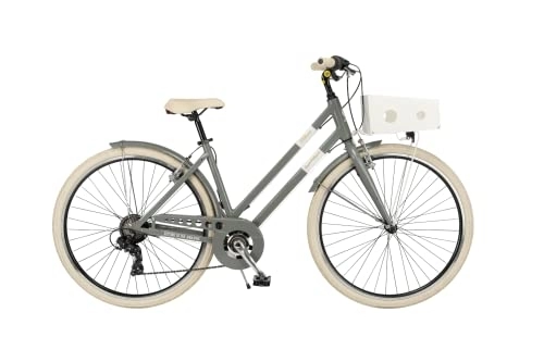 Vélos de villes : Vélo femme Milan 28 6 V Cadre aluminium taille 46 gris