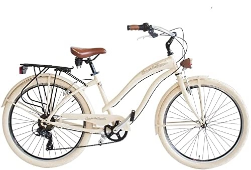 Vélos de villes : Vélo femme SUNONTHEBEACH 26 6 V. Cadre aluminium taille 43 Beige