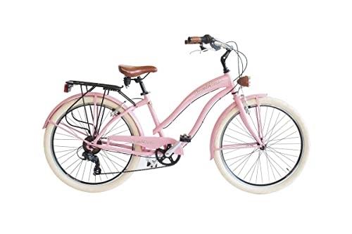 Vélos de villes : Vélo femme SUNONTHEBEACH 26 6 V cadre aluminium taille 43 rose