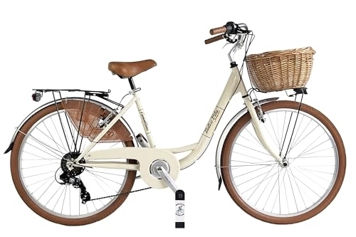 Vélos de villes : Vélo femme vénus vie douce 26" shimano ctb ville ville ville vélo (crème)
