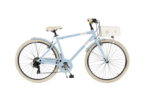 Vélos de villes : Vélo homme Milan 28 6 V Cadre aluminium taille 50 bleu