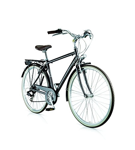 Vélos de villes : Vélo MBM Boulevard de Homme, châssis en aluminium, roues 28, 18 vitesses, en deux tailles et cinq couleurs, Homme, noir