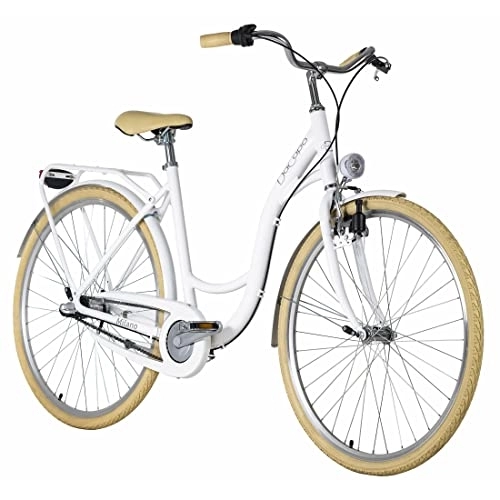Vélos de villes : Vélo pour Dame 28'' Milano Blanc 3 Vitesses TC 51 cm Dacapo