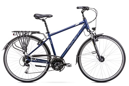 Vélos de villes : Vélo Romet Trekking Citybike ctb aluminium shimano alivio royal Wagant 5 (M, bleu)