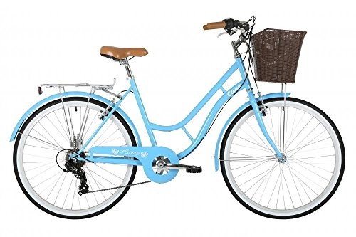 Vélos de villes : Vélo traditionnel bleu Classique Heritage pour femme - Roues de 66 cm, 7 vitesses, cadre de 48, 3 cm