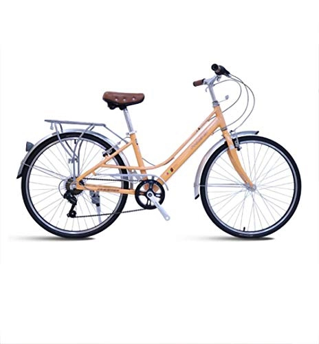 Vélos de villes : Vélos de villeVélo de Ville Confortable pour Femmes 26 Pouces 7 Vitesses léger étudiant vélo de Banlieue en Alliage d'aluminium pédale antidérapante Rose Bleu Orange