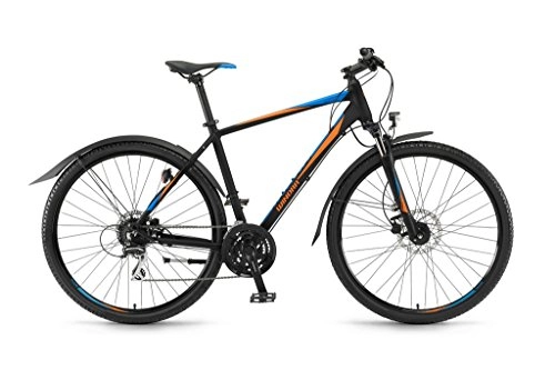 Vélos de villes : Winora Cross Trekking Samoa, Schwarz / Orange / Blau matt