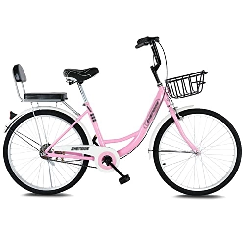 Vélos de villes : Winvacco Bike Femme Discovery Adventures, Homme, Femme, Employé de Bureau, Étudiants, Vélos de Banlieue, Pink-24inch