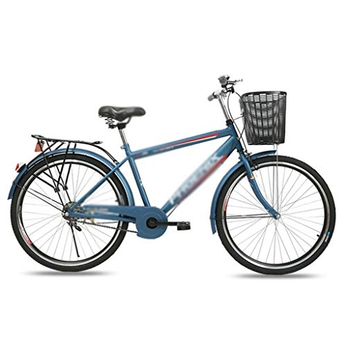 Vélos de villes : Xywh Vélo 26 Hommes Pouces et Les Femmes léger Haut Scooter vélo en Alliage d'aluminium de Cadre en Acier Carbone Charge Loisir Urbain vélo (Color : Blue, Size : Deluxe Version)