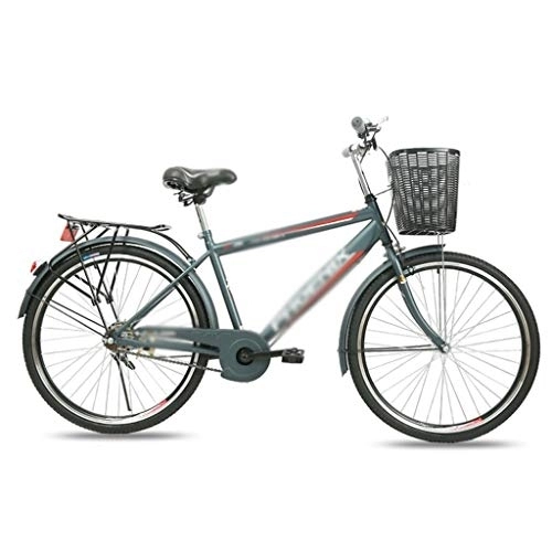 Vélos de villes : Xywh Vélo 26 Hommes Pouces et Les Femmes léger Haut Scooter vélo en Alliage d'aluminium de Cadre en Acier Carbone Charge Loisir Urbain vélo (Color : Gray, Size : High Version)
