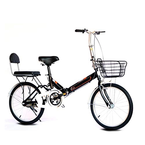 Vélos de villes : YANGSANJIN Vélos de vélo de 20 Pouces pour Femmes Commuter, vélos de vélo Pliables légers avec étagère arrière et Selle Ergonomique (Couleur: Amortissement Bleu)