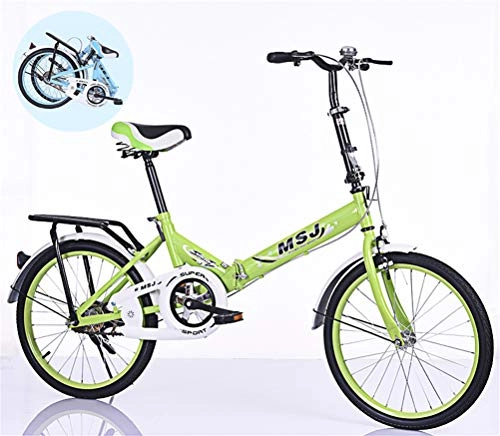Vélos pliant : 20" Ladies vélo Pliant, léger Mini Pliable vélo Portable Cruiser vélo pour Les étudiants Enfants Outroad Mountain Bike Urban Commuter Vélos de Route, Vert